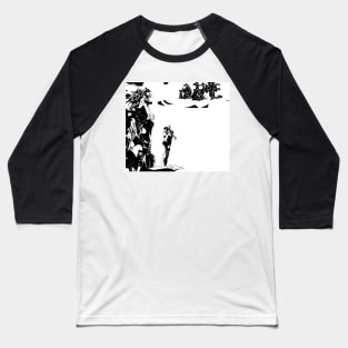 Black and White Magic. Science fiction female figure art. Baseball T-Shirt